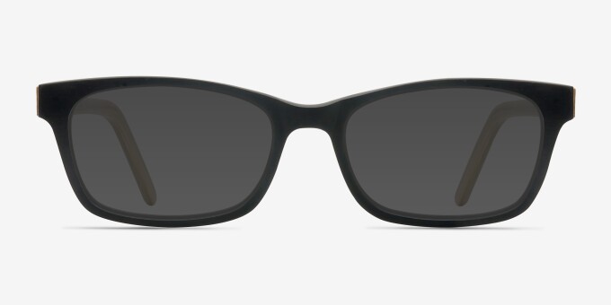 Mesquite Black & Yellow AcetateEyeglass Frames from EyeBuyDirect, with Tinted Lenses