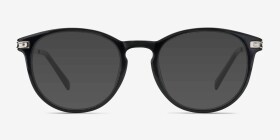 Daphne Noir Plastic-metal Montures de lunettes de vue d'EyeBuyDirect, with Tinted Lenses