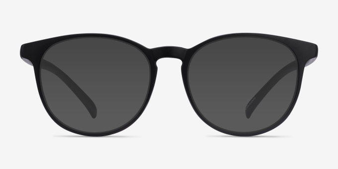 Chilling Black PlasticEyeglass Frames from EyeBuyDirect, with Tinted Lenses