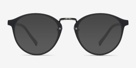 Chillax Matte Black/Gunmetal Métal Montures de lunettes de vue d'EyeBuyDirect, with Tinted Lenses