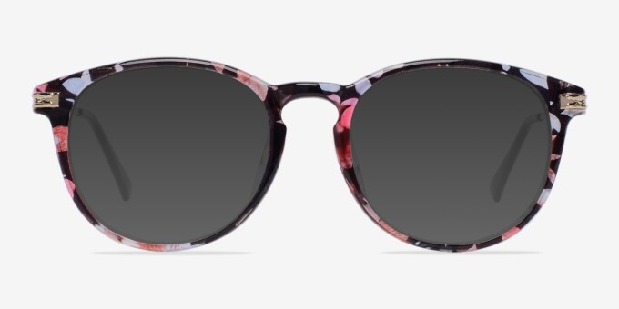 Muse Blue Floral Plastic, MetalEyeglass Frames from EyeBuyDirect, with Tinted Lenses