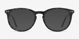 Fiction Gray/Floral Acétate Montures de lunettes de vue d'EyeBuyDirect, with Tinted Lenses