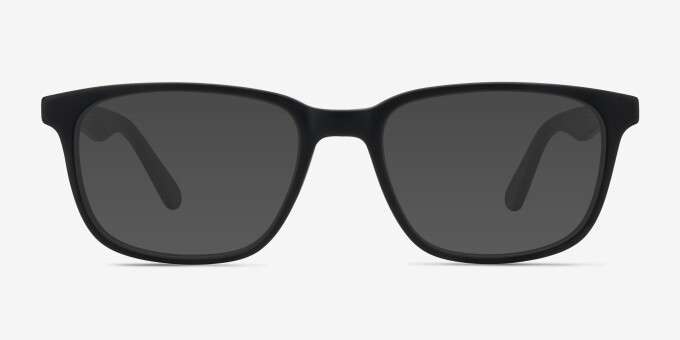 Bristol Matte Black AcétateMontures de lunettes de vue d'EyeBuyDirect, Avec des Verres Teintés
