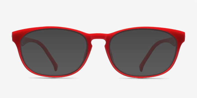 Drums Red PlasticEyeglass Frames from EyeBuyDirect, with Tinted Lenses