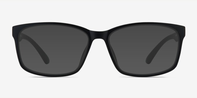 Boston Matte Black PlasticEyeglass Frames from EyeBuyDirect, with Tinted Lenses