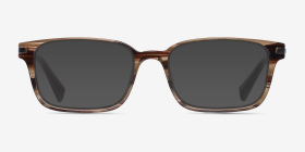 Dreamer Brown/Striped Acetate-metal Montures de lunettes de vue d'EyeBuyDirect, with Tinted Lenses