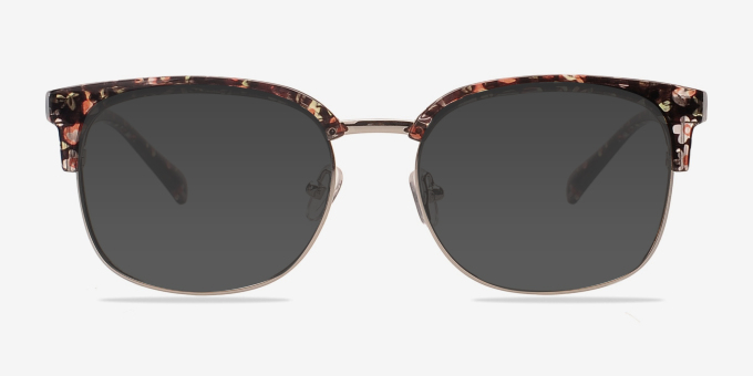 Charleston Silver & Floral Plastic, MetalEyeglass Frames from EyeBuyDirect, with Tinted Lenses