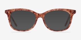 Brittany Brown/Floral Acétate Montures de lunettes de vue d'EyeBuyDirect, with Tinted Lenses