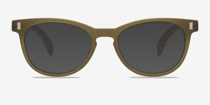 Sahara Matte Green AcetateEyeglass Frames from EyeBuyDirect, with Tinted Lenses