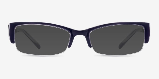 Diane Navy PlasticEyeglass Frames from EyeBuyDirect, with Tinted Lenses