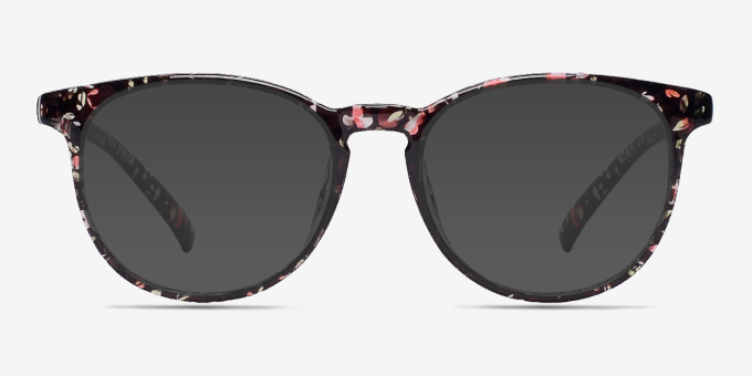 Chilling Red & Floral PlasticEyeglass Frames from EyeBuyDirect, with Tinted Lenses