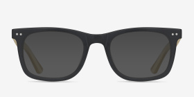 Montreal Matte Black Acétate Montures de lunettes de vue d'EyeBuyDirect, with Tinted Lenses