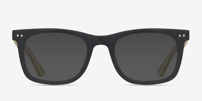 Montreal Matte Black AcetateEyeglass Frames from EyeBuyDirect, with Tinted Lenses