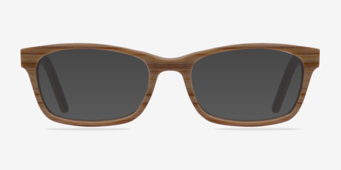 Mesquite Brown & Striped Mixed WoodEyeglass Frames from EyeBuyDirect, with Tinted Lenses