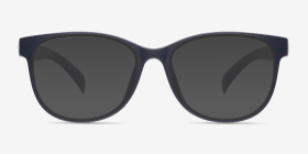 Warren Matte Navy Plastique Montures de lunettes de vue d'EyeBuyDirect, with Tinted Lenses