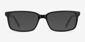 Denny Black/Gray Acétate Montures de lunettes de vue d'EyeBuyDirect, with Tinted Lenses