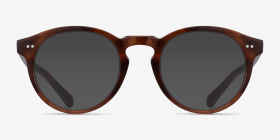Theory Cognac Acétate Montures de lunettes de vue d'EyeBuyDirect, with Tinted Lenses