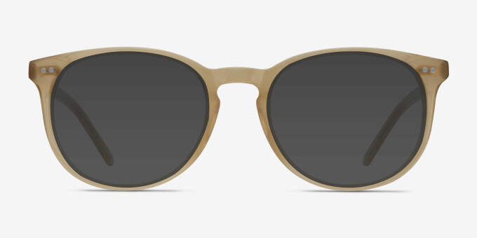 Aura Matte Champagne AcetateEyeglass Frames from EyeBuyDirect, with Tinted Lenses