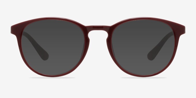 Muse Dark Red MetalEyeglass Frames from EyeBuyDirect, with Tinted Lenses