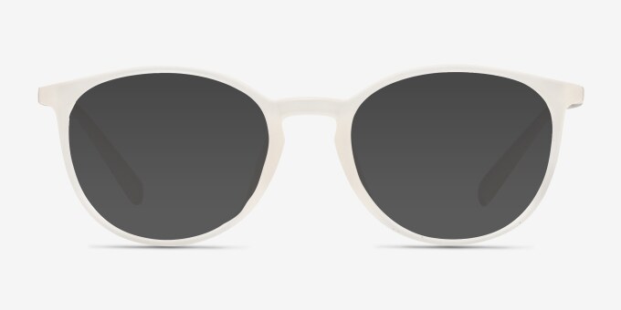 Dinah Matte White PlasticEyeglass Frames from EyeBuyDirect, with Tinted Lenses