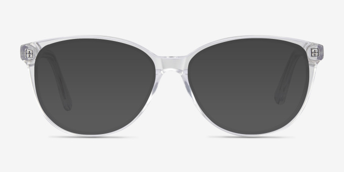 Hepburn Clear AcetateEyeglass Frames from EyeBuyDirect, with Tinted Lenses
