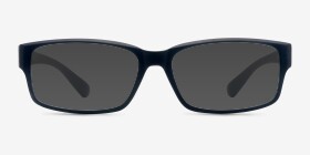 Apollo Matte Navy Plastique Montures de lunettes de vue d'EyeBuyDirect, with Tinted Lenses