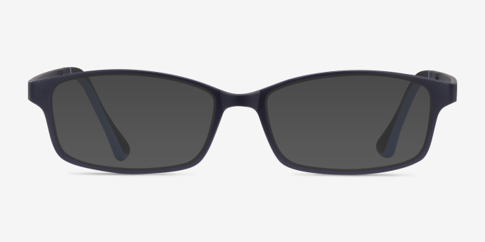 Broad Bleu marine PlastiqueMontures de lunettes de vue d'EyeBuyDirect, Avec des Verres Teintés