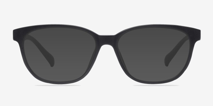 Moody Matte Black PlasticEyeglass Frames from EyeBuyDirect, with Tinted Lenses