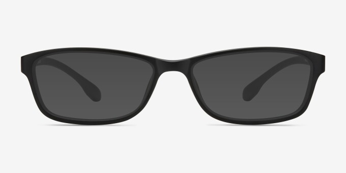 Versus Matte Black PlasticEyeglass Frames from EyeBuyDirect, with Tinted Lenses