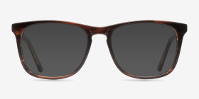 Skyline Brown Striped Acétate Montures de lunettes de vue d'EyeBuyDirect, with Tinted Lenses