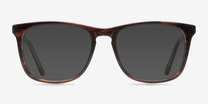 Skyline Brown Striped AcetateEyeglass Frames from EyeBuyDirect, with Tinted Lenses