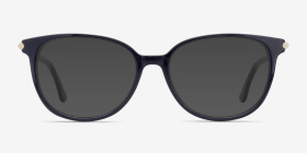 Jasmine Bleu marine  Acétate Montures de lunettes de vue d'EyeBuyDirect, with Tinted Lenses