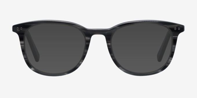 Demain Gray Striped AcetateEyeglass Frames from EyeBuyDirect, with Tinted Lenses
