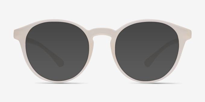 Bright Side Clear White PlasticEyeglass Frames from EyeBuyDirect, with Tinted Lenses