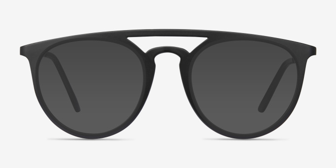 Fiasco Matte Black PlasticEyeglass Frames from EyeBuyDirect, with Tinted Lenses