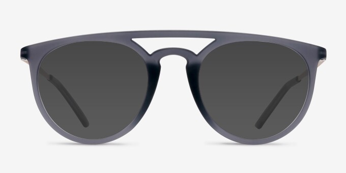 Fiasco Matte Gray MetalEyeglass Frames from EyeBuyDirect, with Tinted Lenses