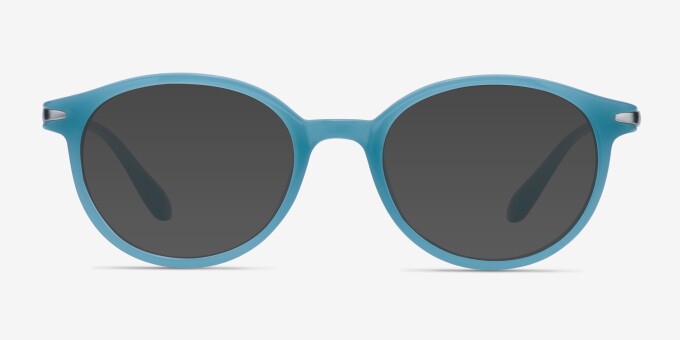 Indigo Blue PlasticEyeglass Frames from EyeBuyDirect, with Tinted Lenses