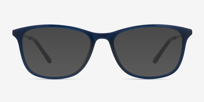 Oliver Navy PlasticEyeglass Frames from EyeBuyDirect, with Tinted Lenses