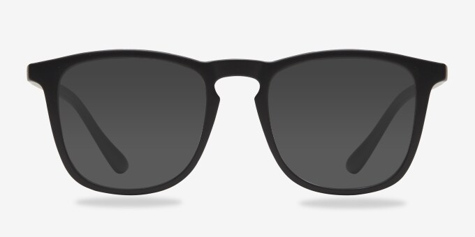 Central Matte Black PlastiqueMontures de lunettes de vue d'EyeBuyDirect, Avec des Verres Teintés