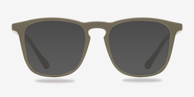 Central Matte Green PlasticEyeglass Frames from EyeBuyDirect, with Tinted Lenses