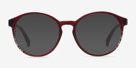Delaware Matte Burgundy Plastique Montures de lunettes de vue d'EyeBuyDirect, with Tinted Lenses