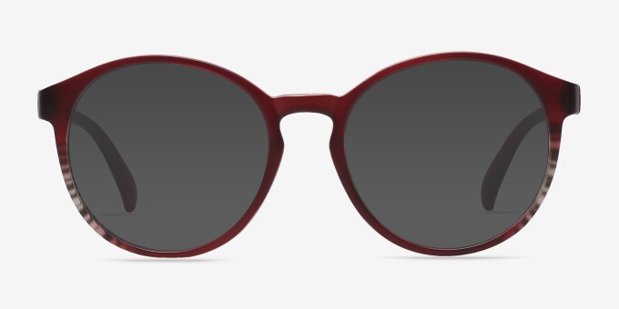 Delaware Matte Burgundy PlastiqueMontures de lunettes de vue d'EyeBuyDirect, Avec des Verres Teintés