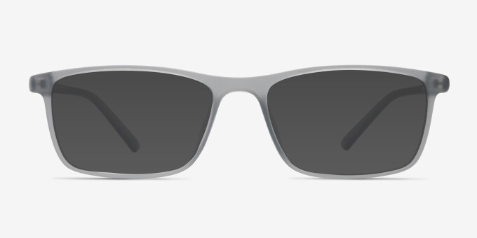 Sullivan Matte Gray PlasticEyeglass Frames from EyeBuyDirect, with Tinted Lenses