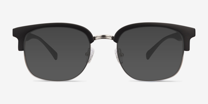 Yokote Matte Black Plastic, MetalMontures de lunettes de vue d'EyeBuyDirect, Avec des Verres Teintés