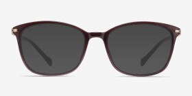 Nola Dark Red Métal Montures de lunettes de vue d'EyeBuyDirect, with Tinted Lenses