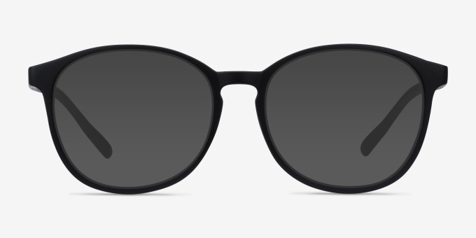 Dutchess Matte Black PlasticEyeglass Frames from EyeBuyDirect, with Tinted Lenses