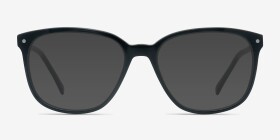 Lisbon Noir Acétate Montures de lunettes de vue d'EyeBuyDirect, with Tinted Lenses