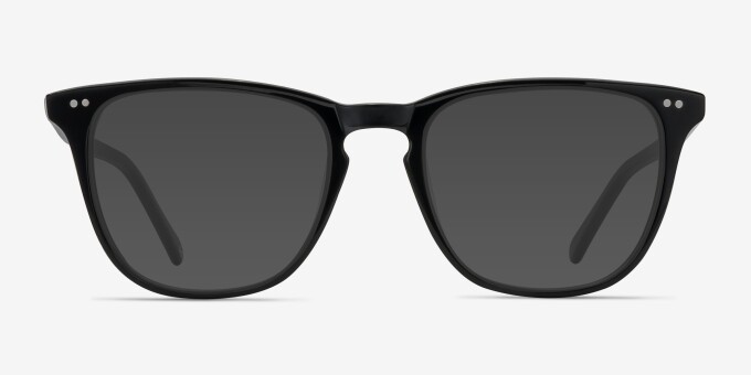Exposure Jet Black AcetateEyeglass Frames from EyeBuyDirect, with Tinted Lenses