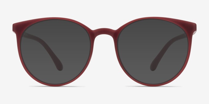 Portrait Matte Red PlasticEyeglass Frames from EyeBuyDirect, with Tinted Lenses