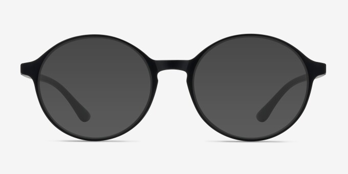 Poetic Matte Black PlastiqueMontures de lunettes de vue d'EyeBuyDirect, Avec des Verres Teintés